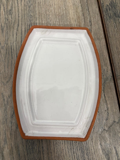 Portuguese Hand-Painted Blue and White Butter Dish