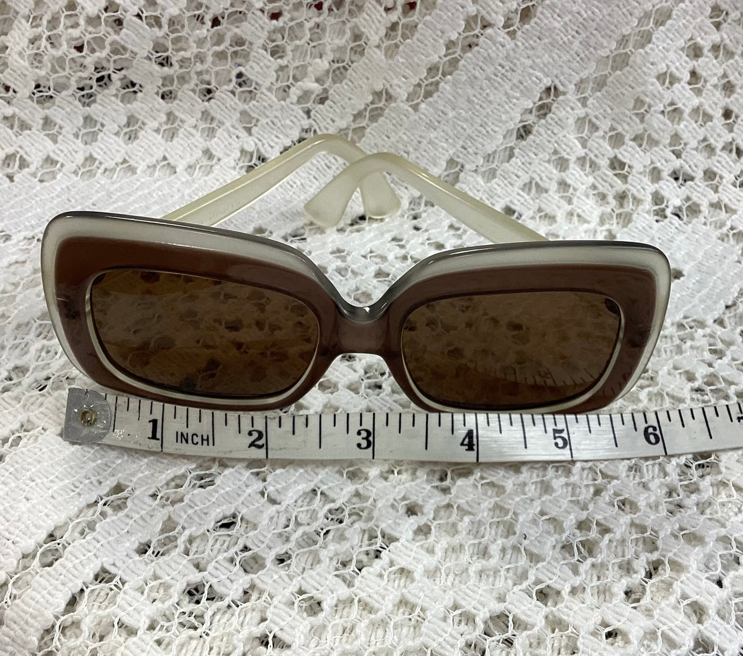 Jean Patou Paris Square Sunglasses Brown Vintage Retro 1970’s