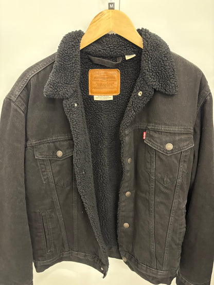 Levi's Mens Black Sherpa Trucker Jacket Size M