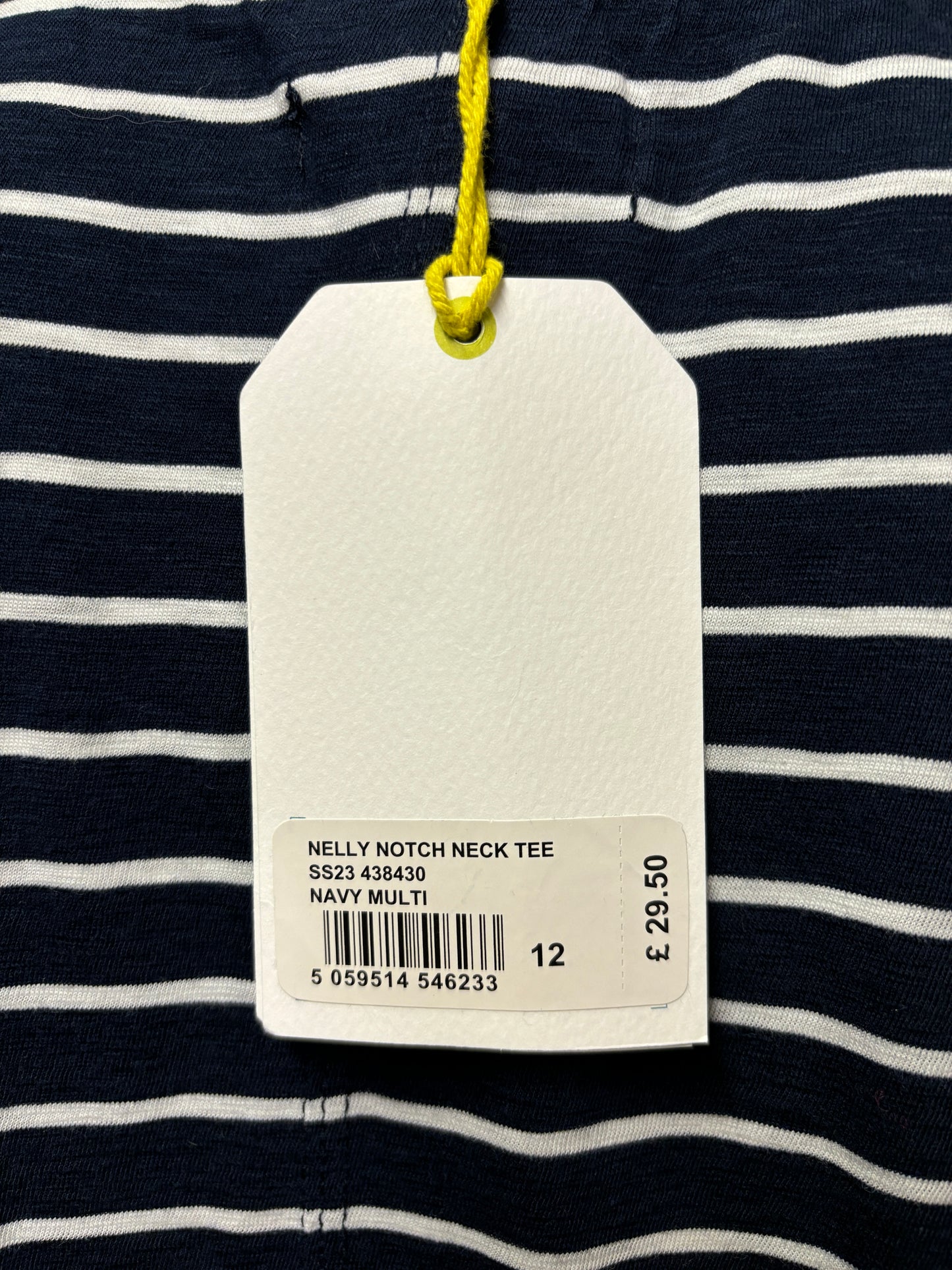 White Stuff Navy Nelly Notch Stripe T-shirt 12 BNWT