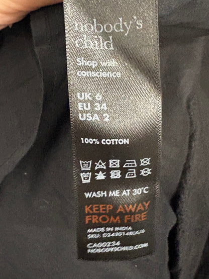 Nobody's Child Black Short-Sleeve Flossie Midi Dress Size 6 - BNWT