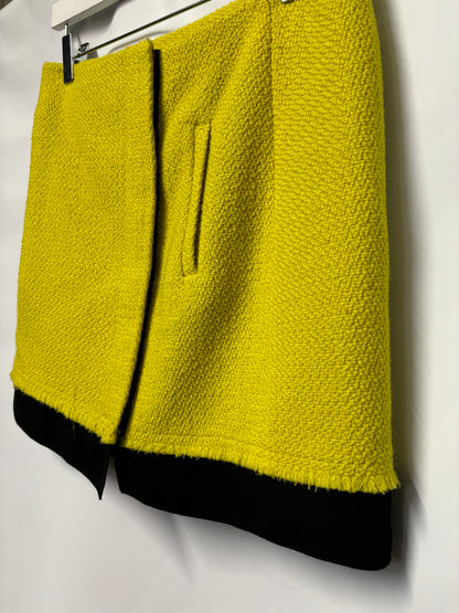 Diane Von Furstenberg Yellow Wool Blend Mini Skirt X-Small