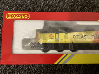 Hornby, Colas Class 37 co-co, DCC Fitted,  Railroad Plus Enhanced Livery, No. 37421, With Sound, 00 Gague
