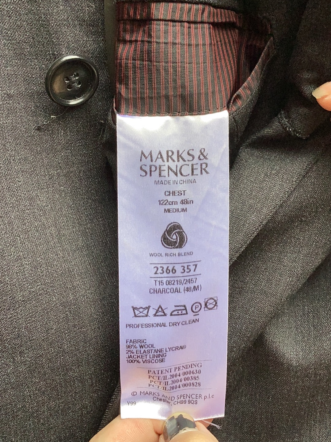 Marks & Spencer Charcoal Grey Blazer Jacket Size Medium