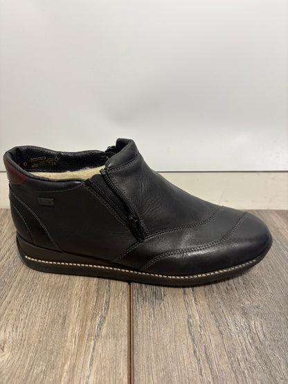 Rieker Womens Black Leather Ankle Boots Size 6