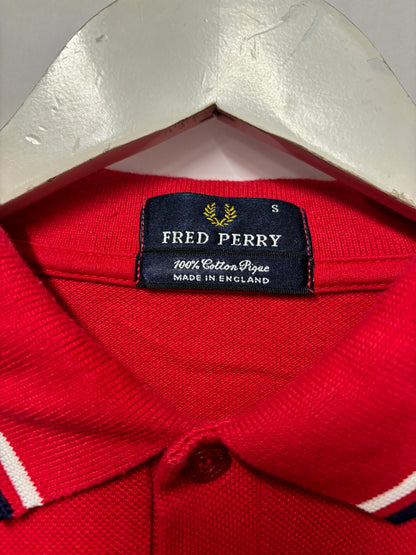 Fred Perry Red, Navy and White M3 Polo Shirt Small