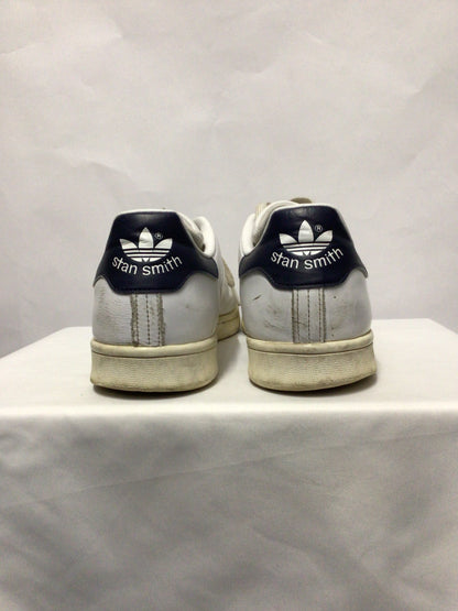 Adidas Originals White and Navy Leather Stan Smith Trainers 14