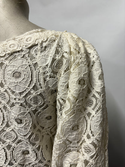 Jeff Gallano White Lace Dress Small