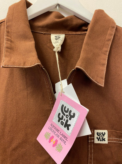 BNWT Lucy and Yak Ragan Jumpsuit Organic Cotton Cappucchino Size 24