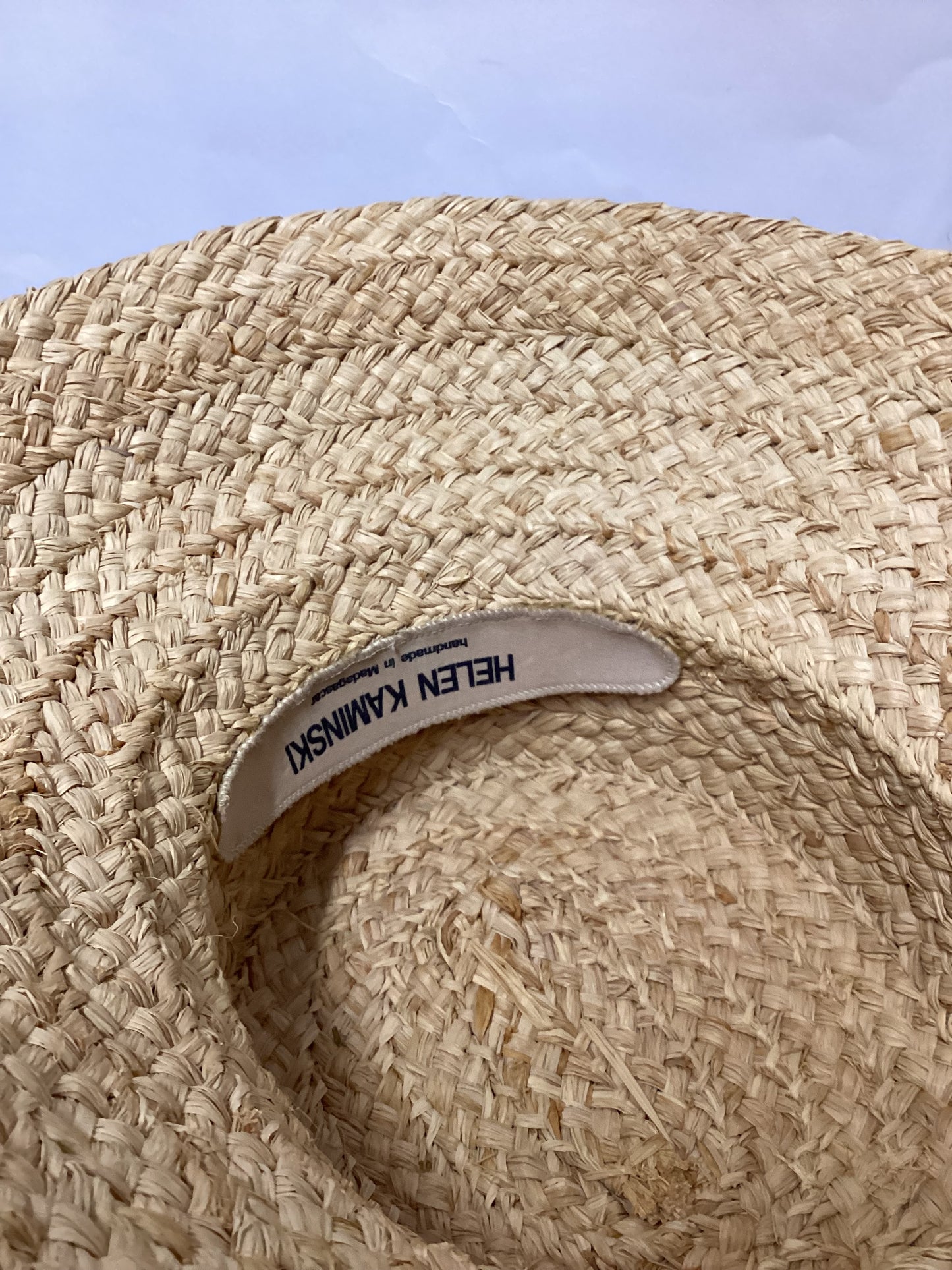 Helen Kaminski Raffia Straw Wide Classic Brim Hat OS