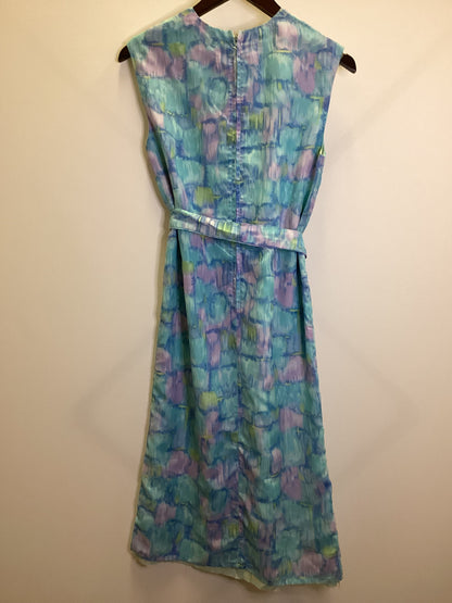 Vintage Soft Blue and Purple Shift Dress