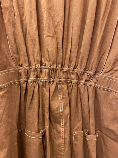 BNWT Lucy and Yak Carmen Jumpsuit Organic Cotton Oak Brown 2XL