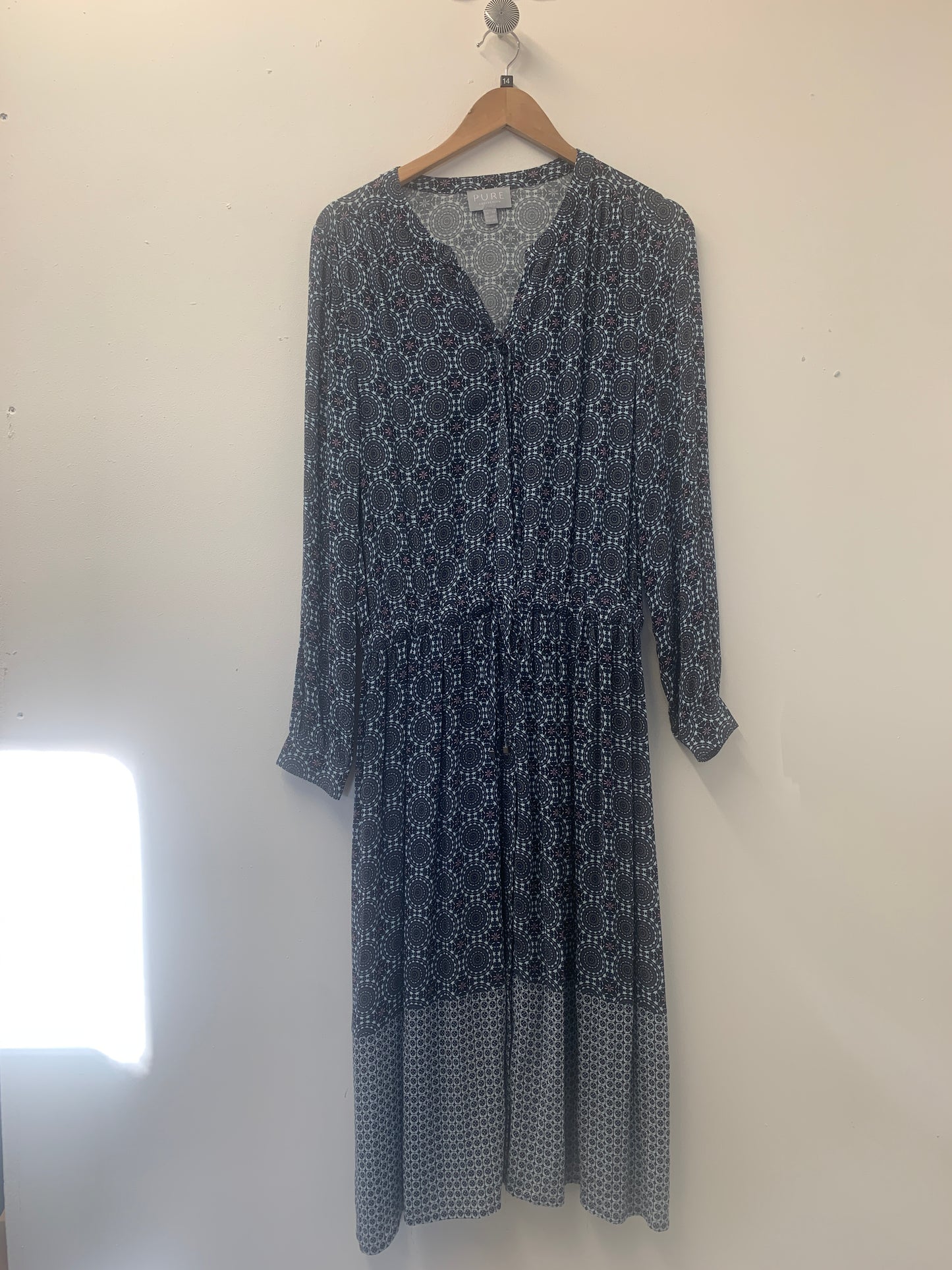 Pure Collection Geometric Long Sleeve Dress