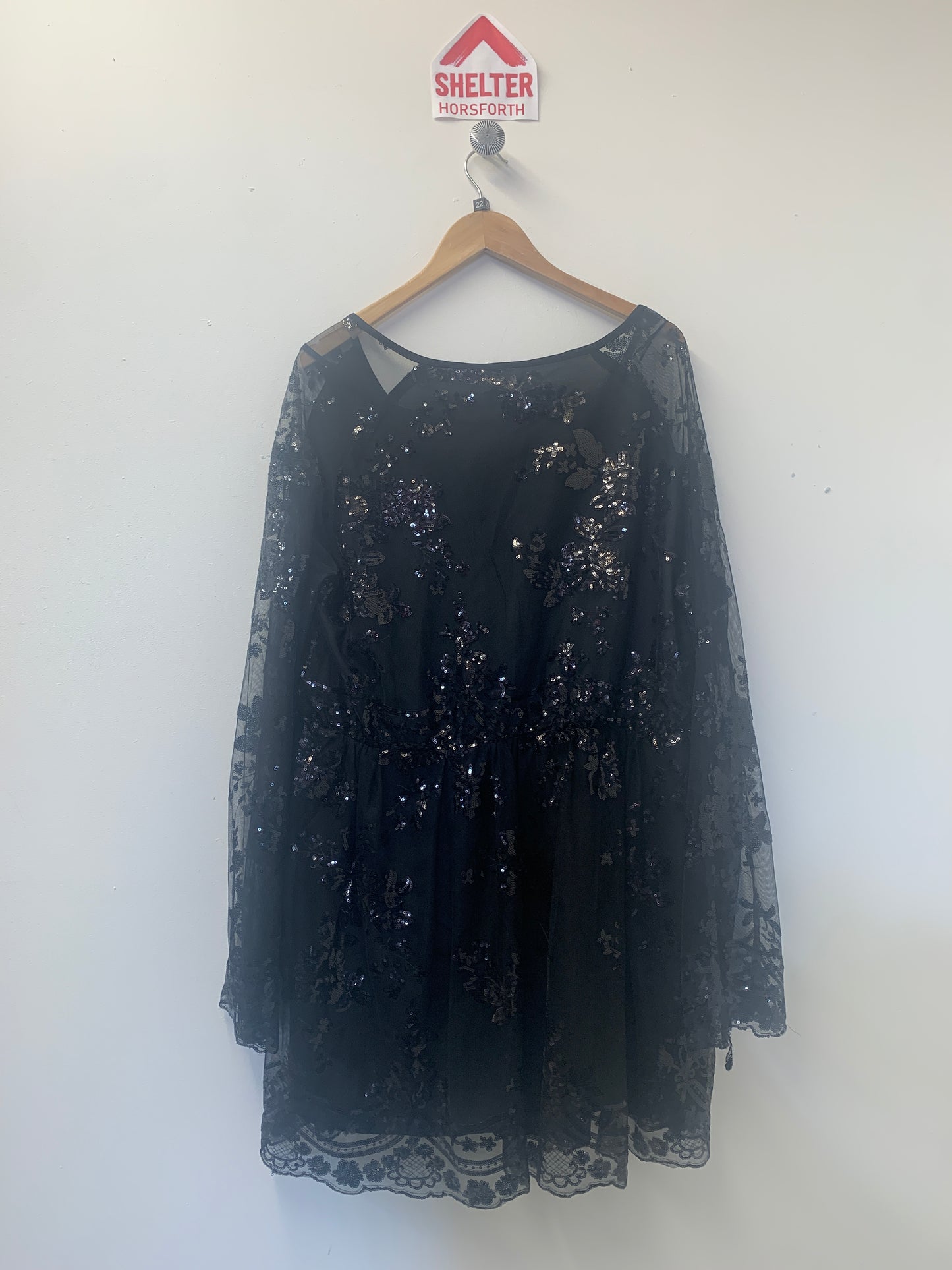 BNWT Boohoo Black Sparkle Party Dress Size 22