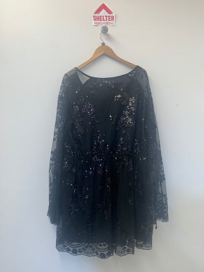 BNWT Boohoo Black Sparkle Party Dress Size 22