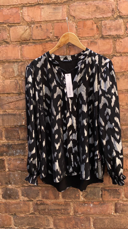 Roman Top, BNWT, black/grey size 16