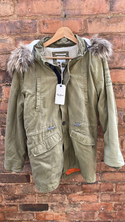 Pepe Jeans Ladies Green Parka BNWT size 16