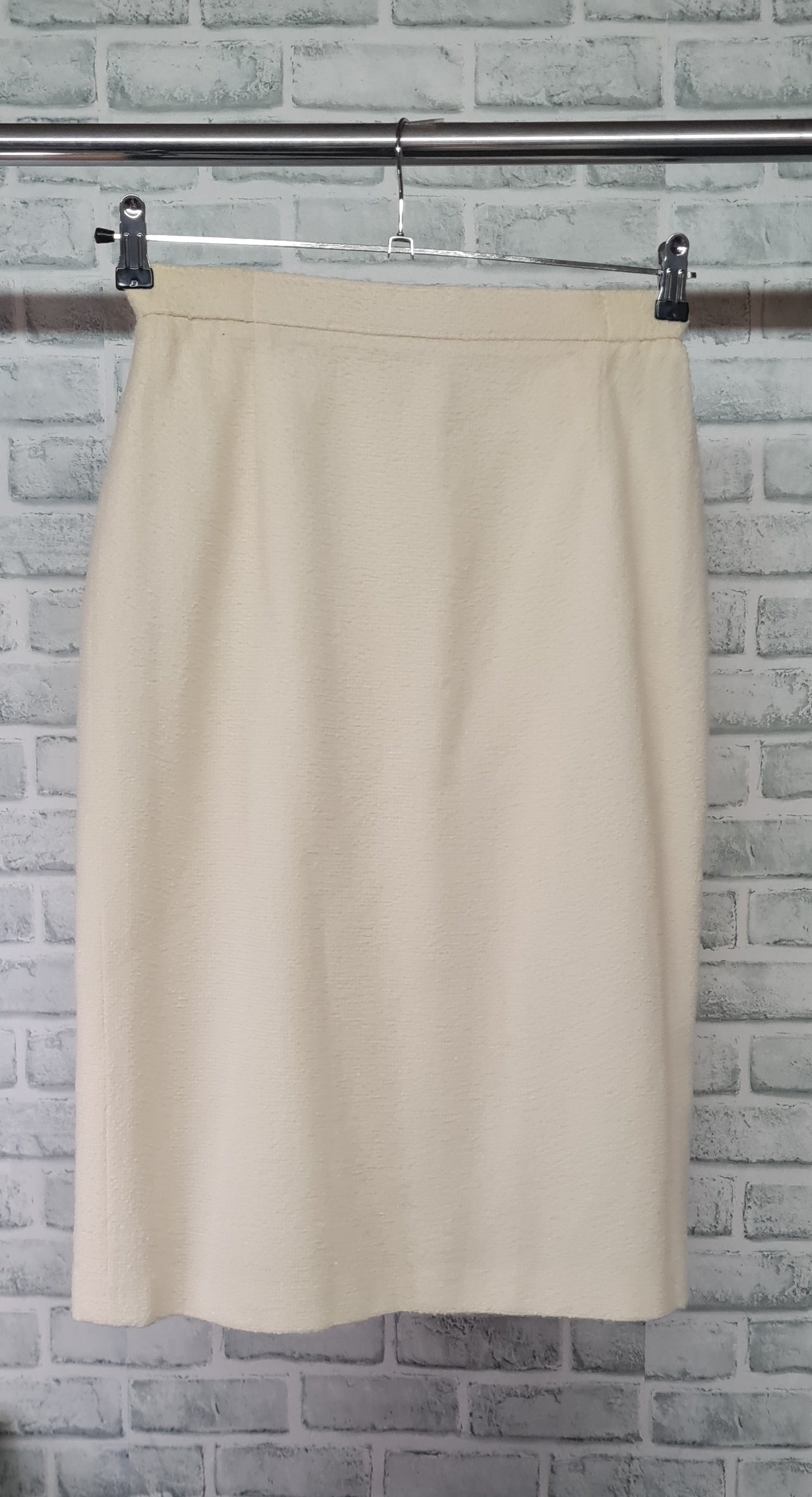 Vintage Alexon Cream Wool Blend Two Piece Midi Skirt Set Size 12