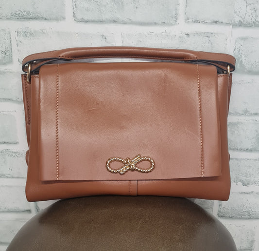 Anya Hindmarch Brown Soft Leather Rope Bow Bag