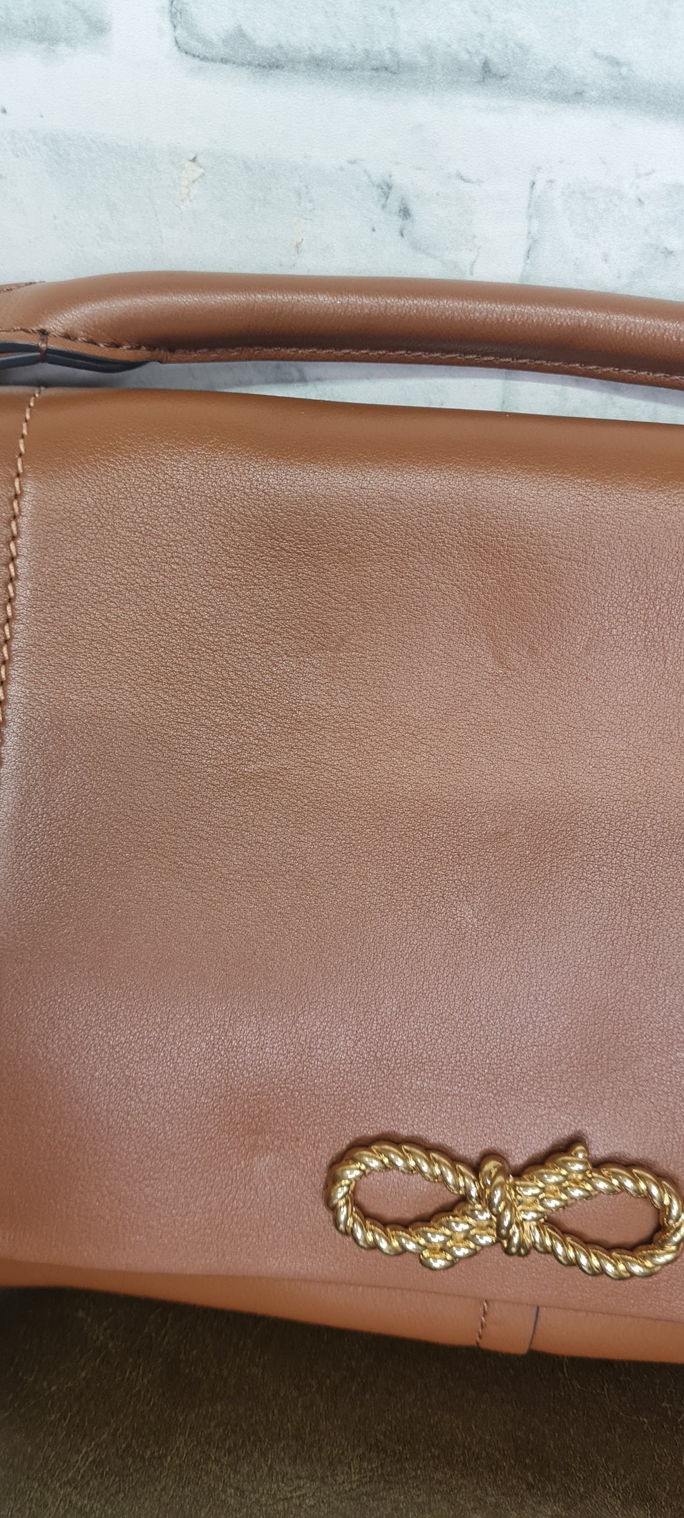 Anya Hindmarch Brown Soft Leather Rope Bow Bag Shop for Shelter