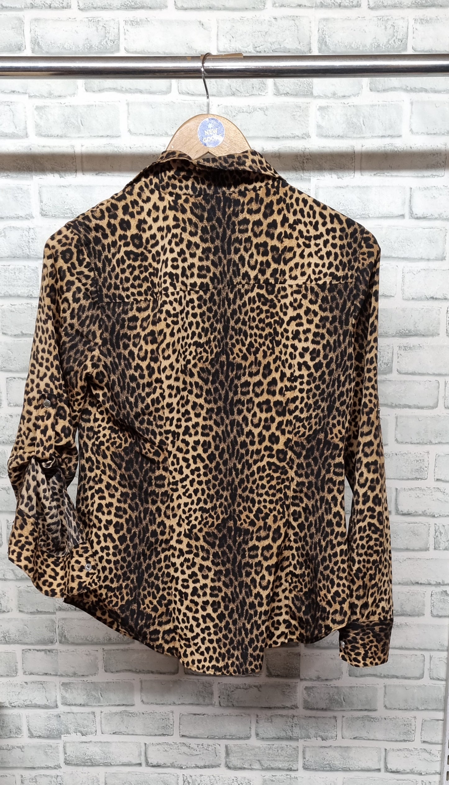 Michael Kors Leopard Print Zip-Up Shirt Size XS BNWT