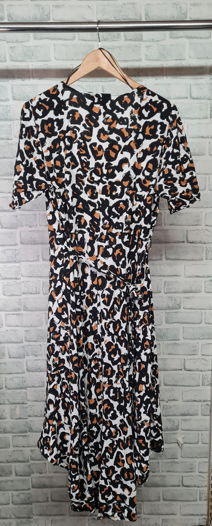 Just Maxi Leopard Print Wrap Dress Size Medium