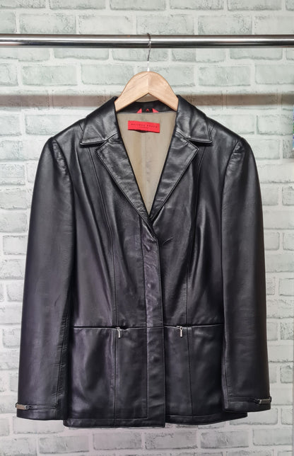 Wallace Sacks Blazer Style Leather Jacket Size 10