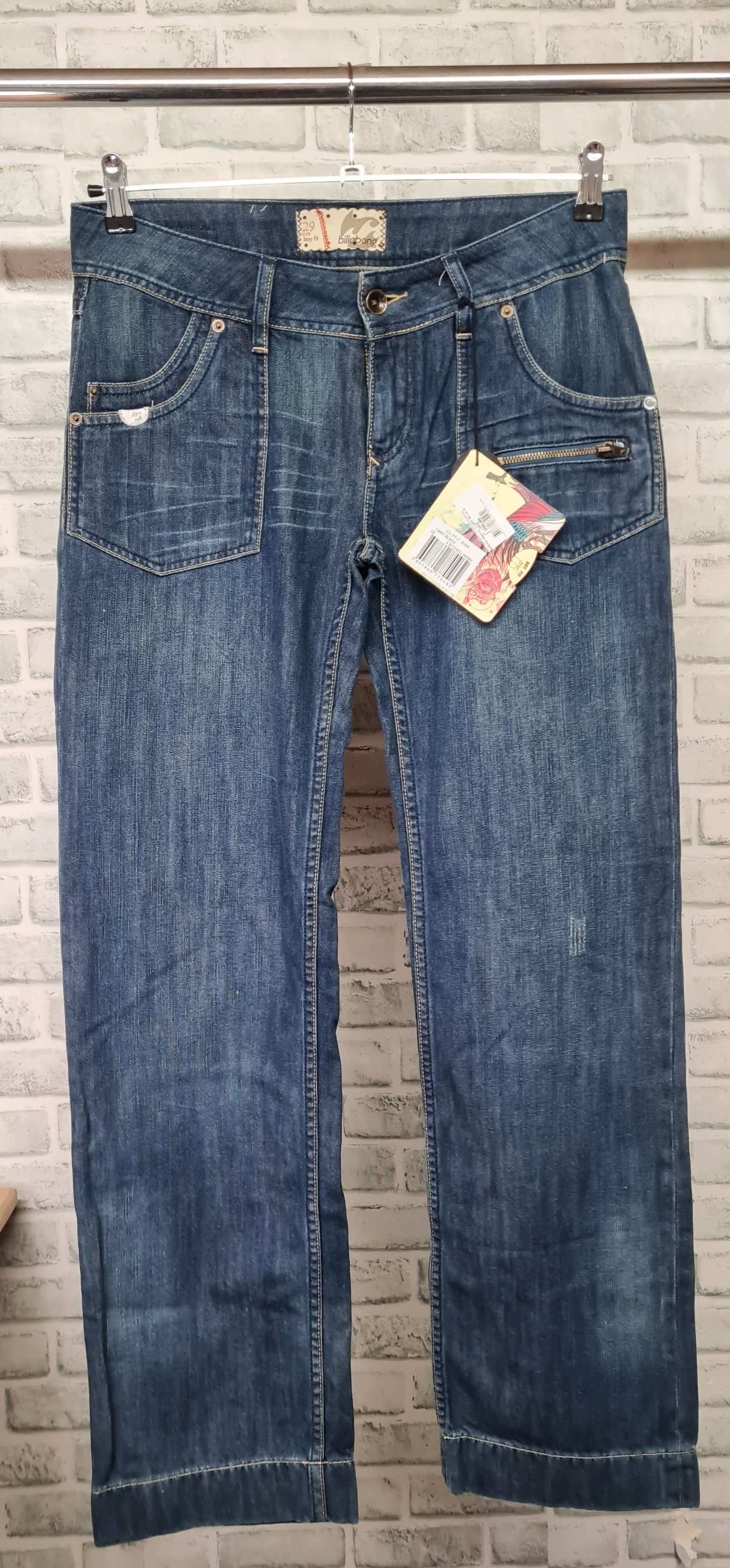 Billabong Y2K Boy Fit Low Rise Wide Leg Stonewash Jeans Size 29 BNWT