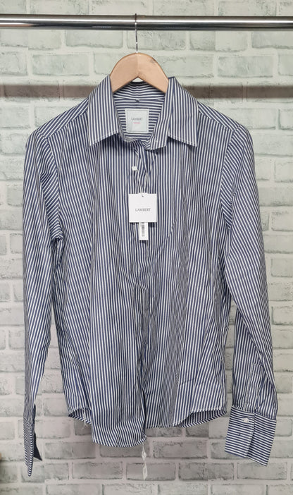 Lambert Woman Blue Pinstripe Shirt Size 40 BNWT