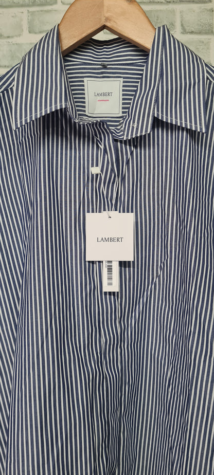 Lambert Woman Blue Pinstripe Shirt Size 40 BNWT