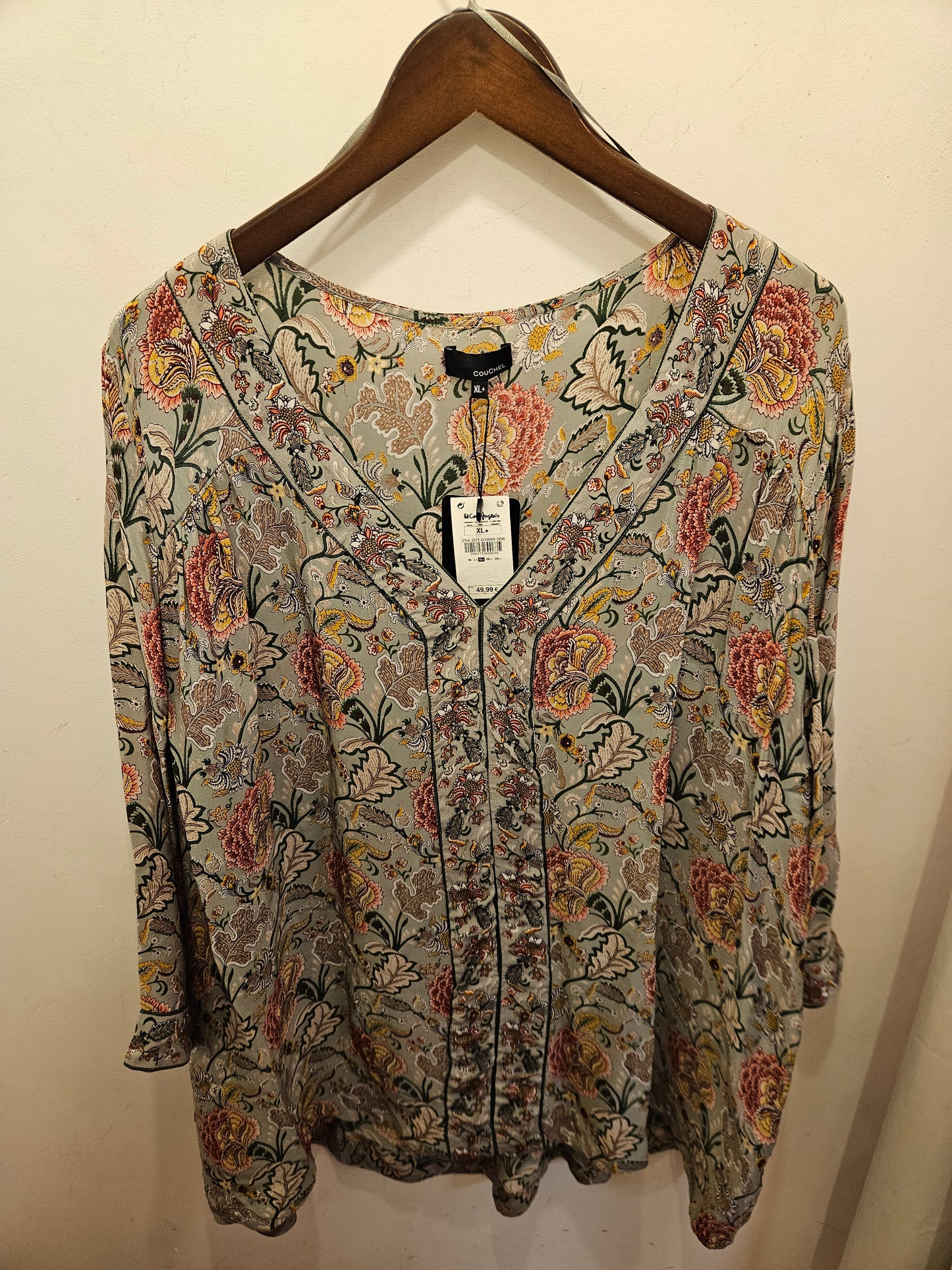 COUCHEL elegant patterned top - Size XL - BNWT