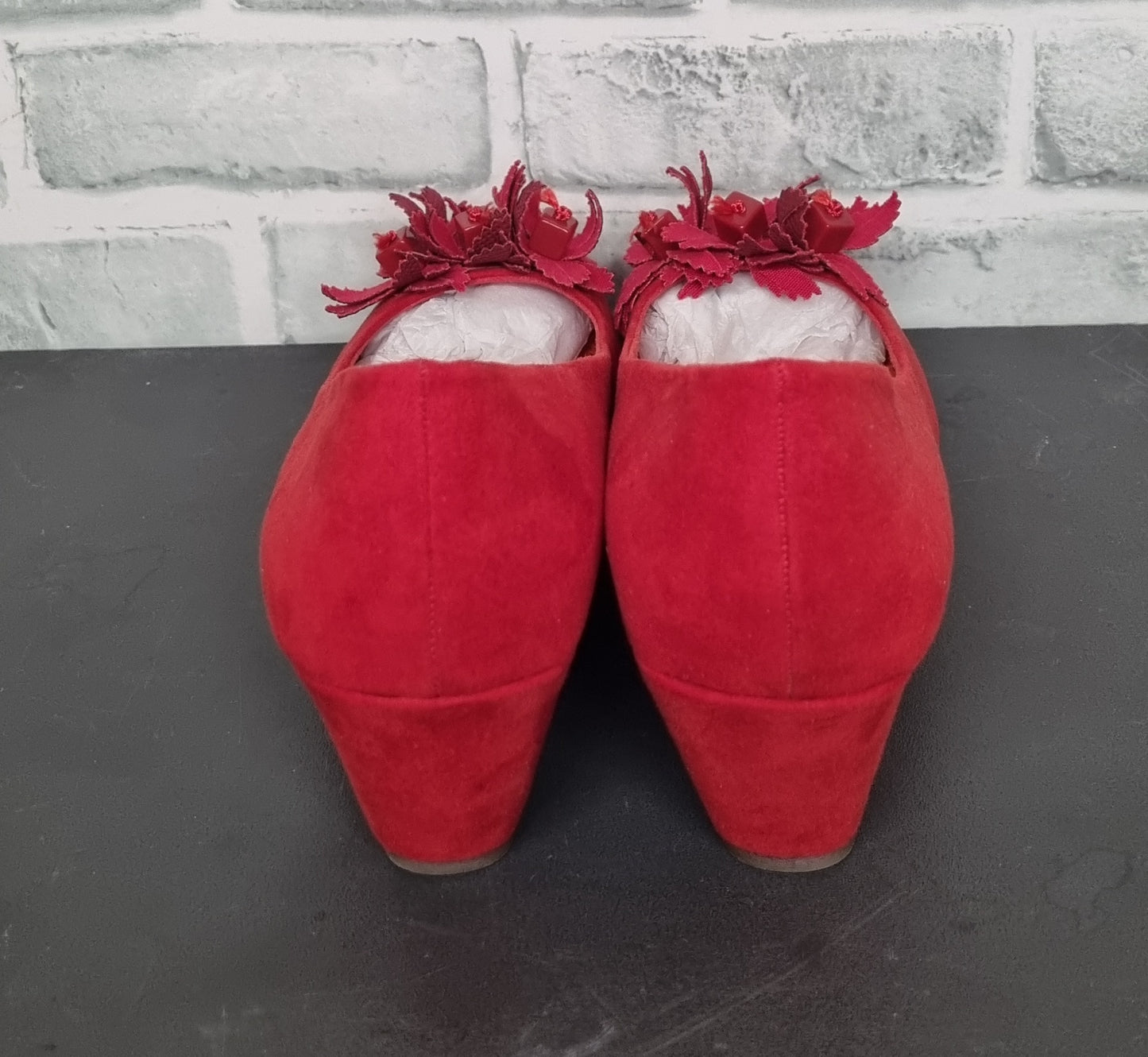 Vintage Marco Tozzi Red Wedges Size 6