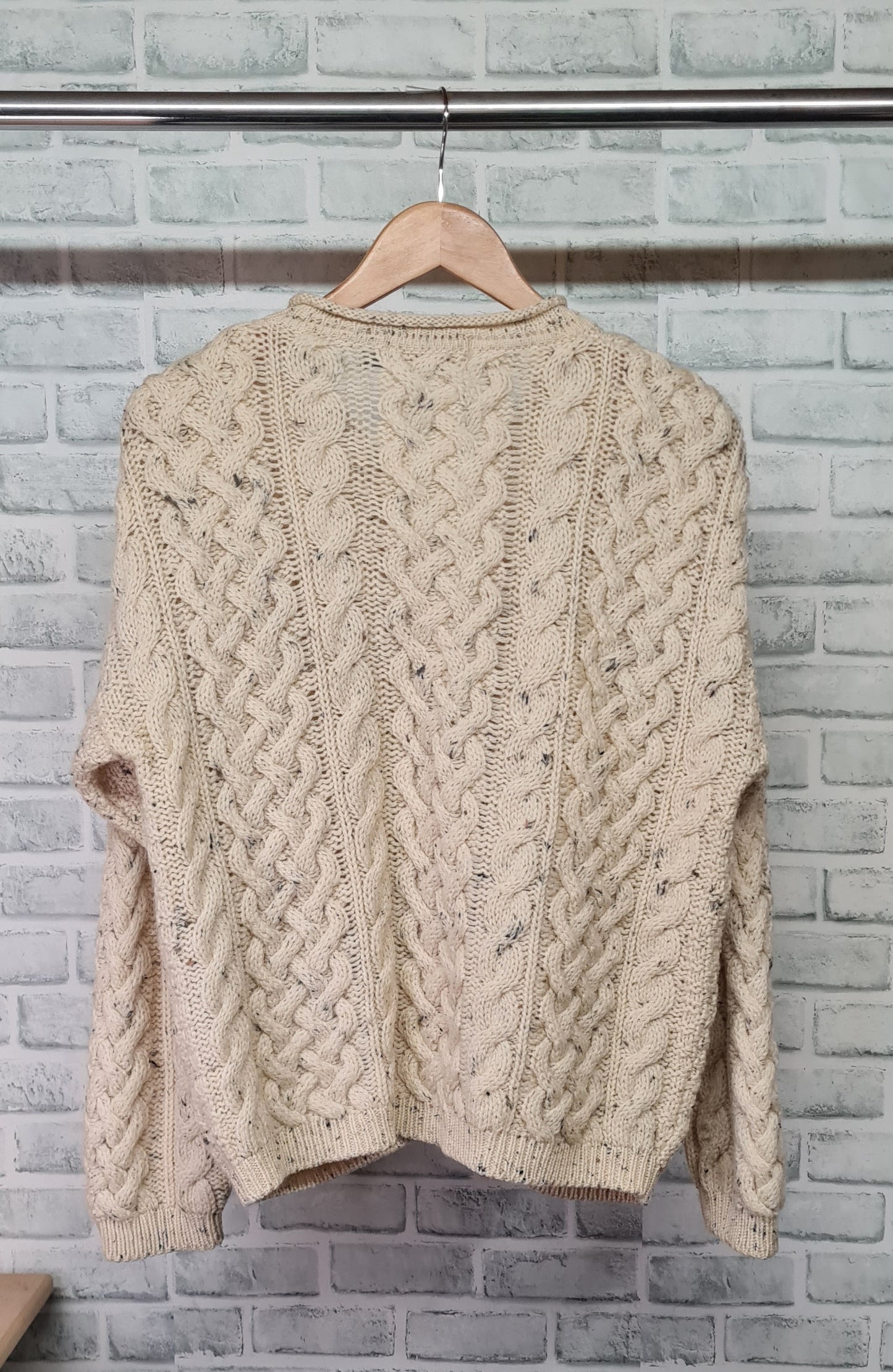 McKennas Aran Wool Cardigan Size Large