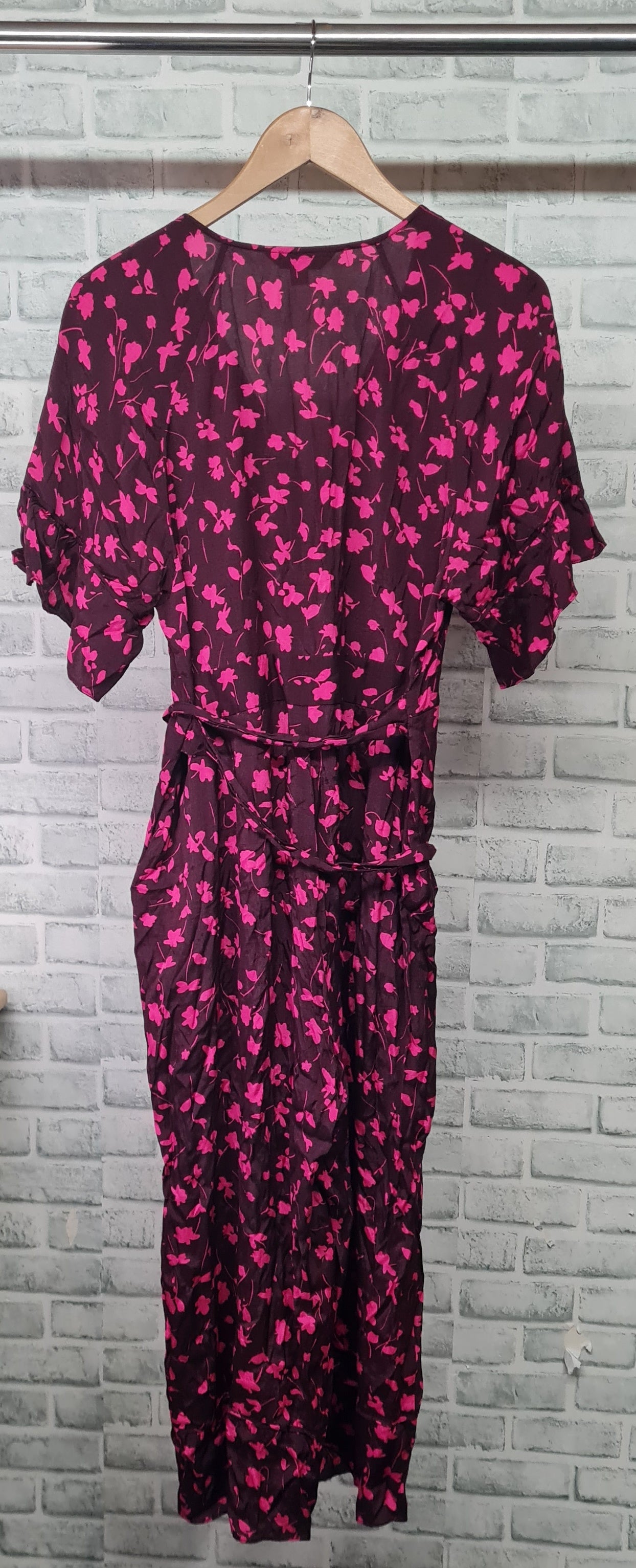 Whistles Floral Pink Short Sleeve Jumpsuit Size 16