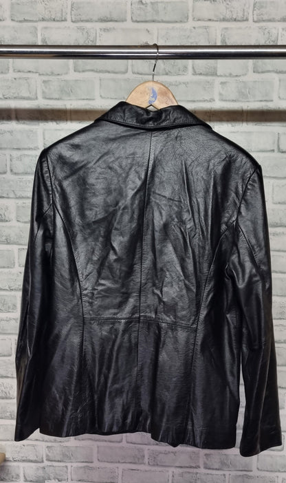 Yessica Black Leather Jacket Medium