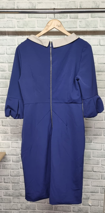 Jolie Moi Retro Style Purple Midi Dress Size 14