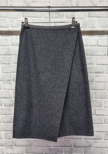 Locker Jeff Banks Grey Wool Midi Pencil Skirt Size 8