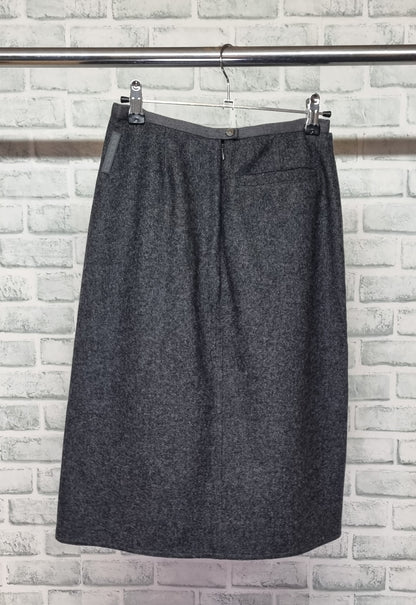 Locker Jeff Banks Grey Wool Midi Pencil Skirt Size 8