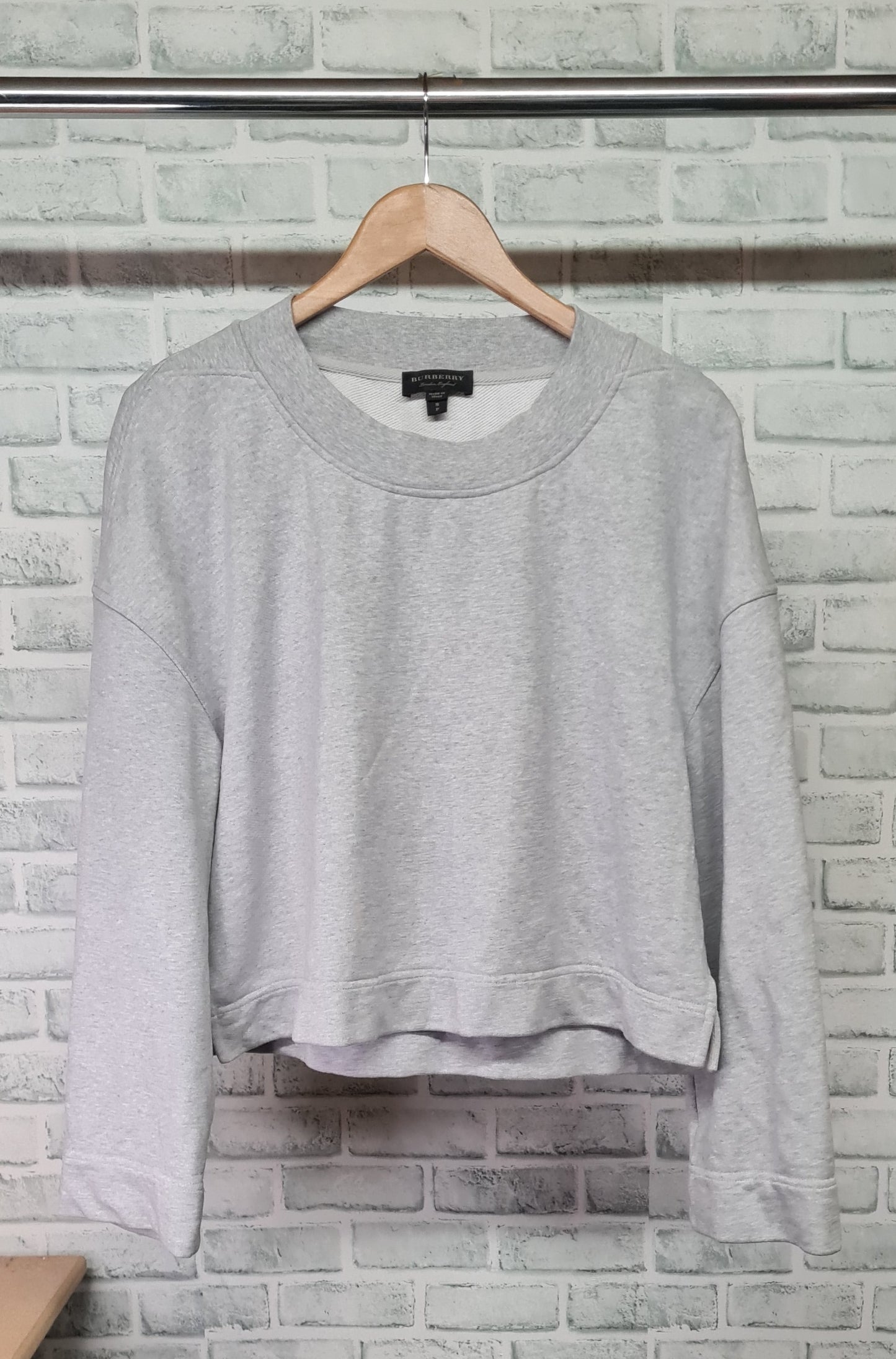 Burberry Grey Cropped Sweatshirt Size Small