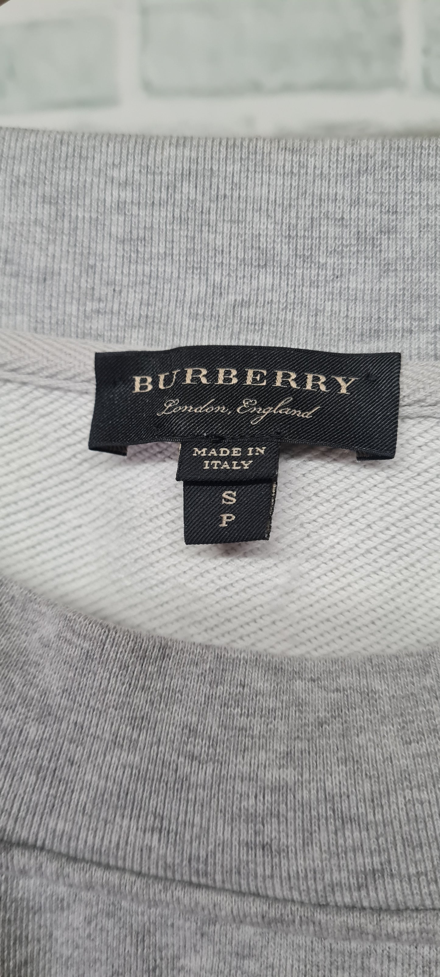 Burberry Grey Cropped Sweatshirt Size Small