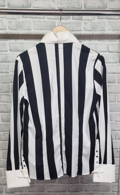 NAN Black and White Striped Blouse Size 40