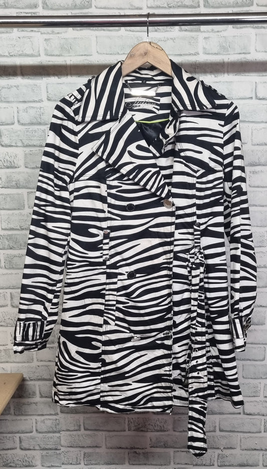 Star by Julien Macdonald Zebra Print Trench Size 10