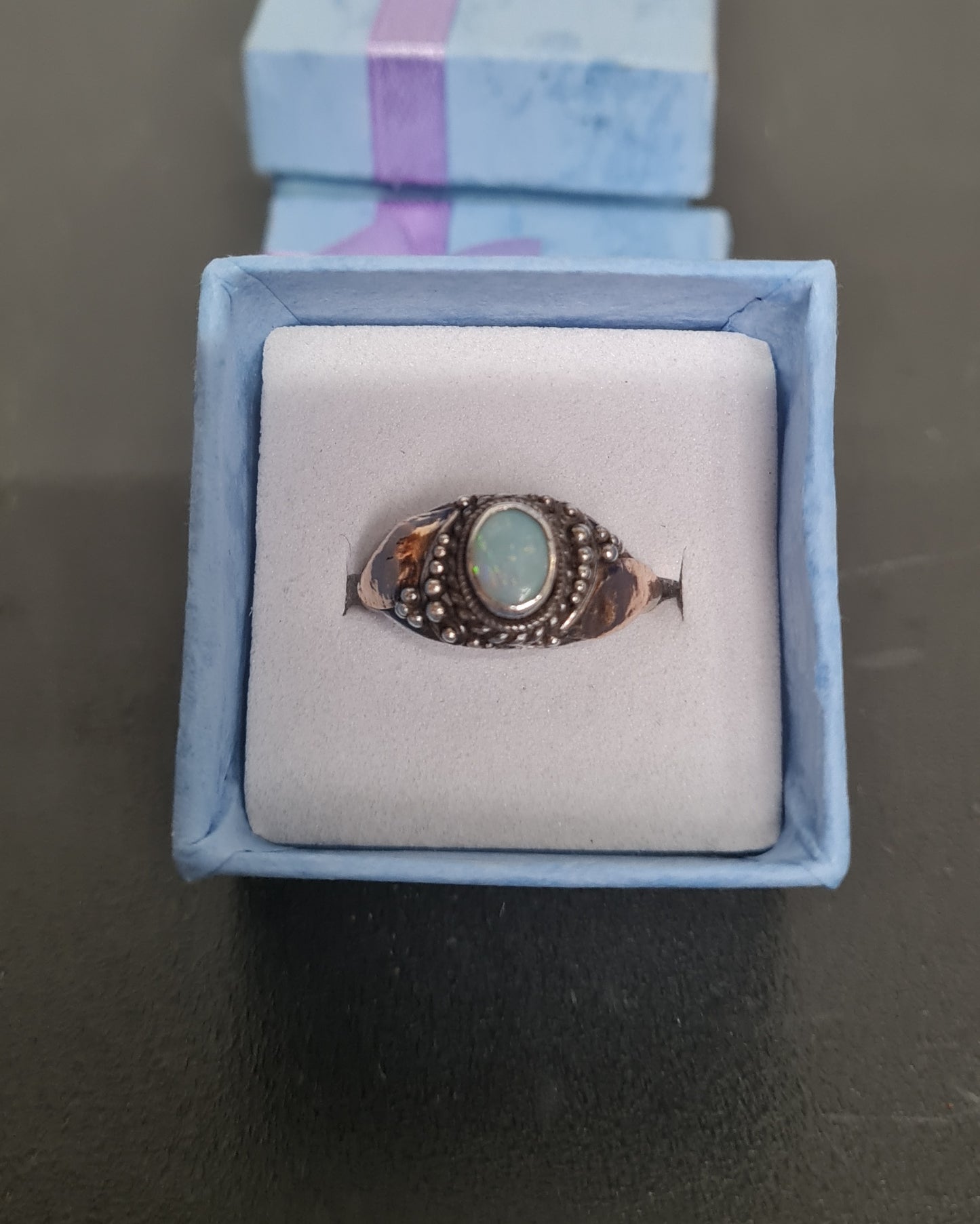 Vintage Silver Opal Ring