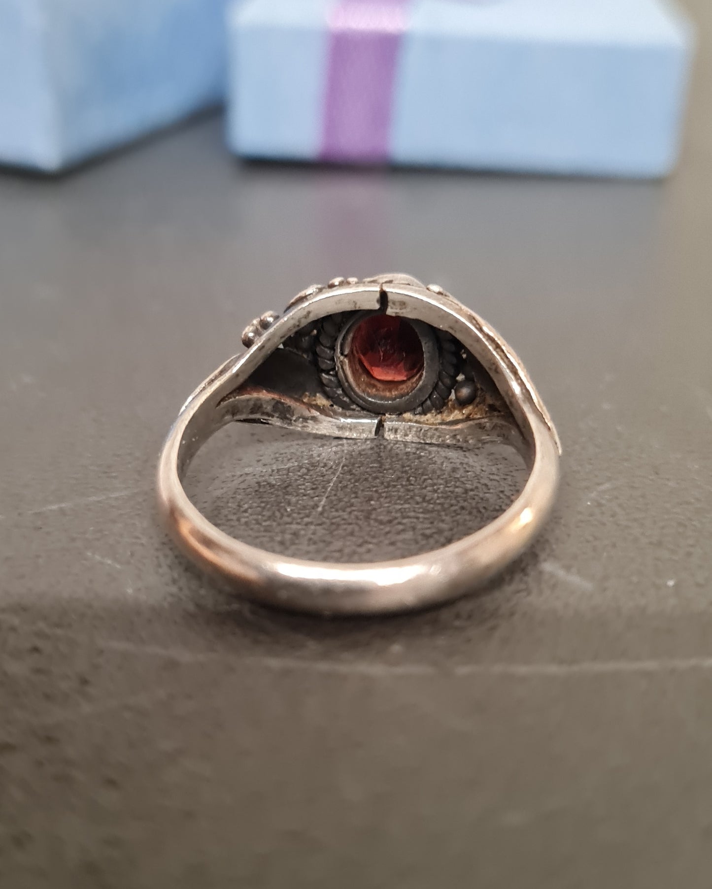 Vintage Silver Garnet Ring