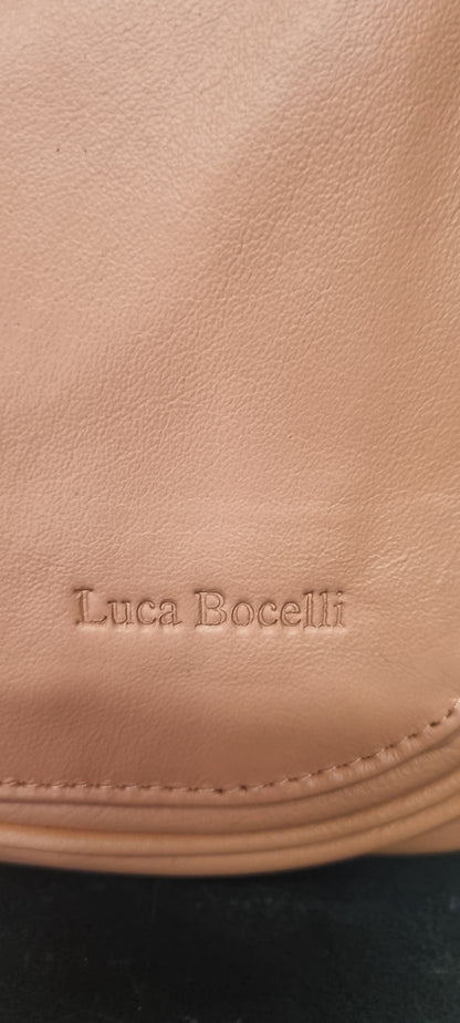 Luca Bocelli Salmon Leather Handbag with Long Strap