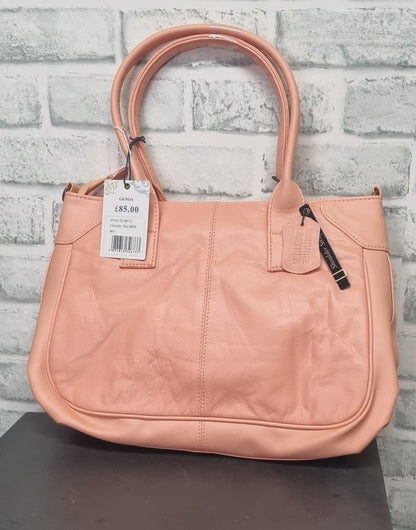 Luca Bocelli Salmon Leather Handbag with Long Strap