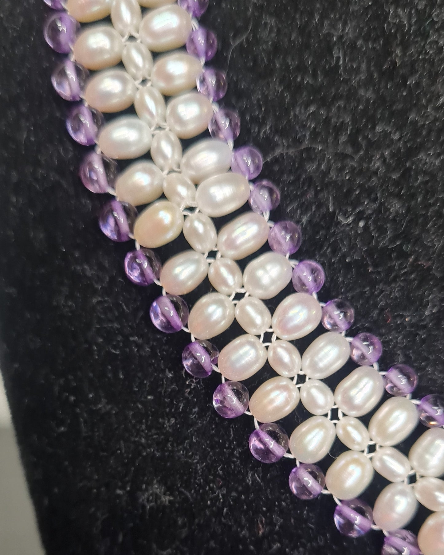 Past Times Freshwater Pearl and Amethyst Princess Necklace