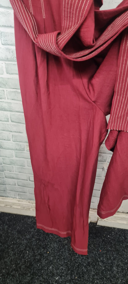 Mango Dark Red Sleeveless Jumpsuit Size Medium BNWT