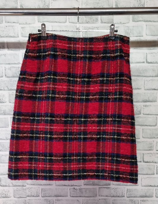 Weill Paris Tartan Wool Mini Skirt Size 14