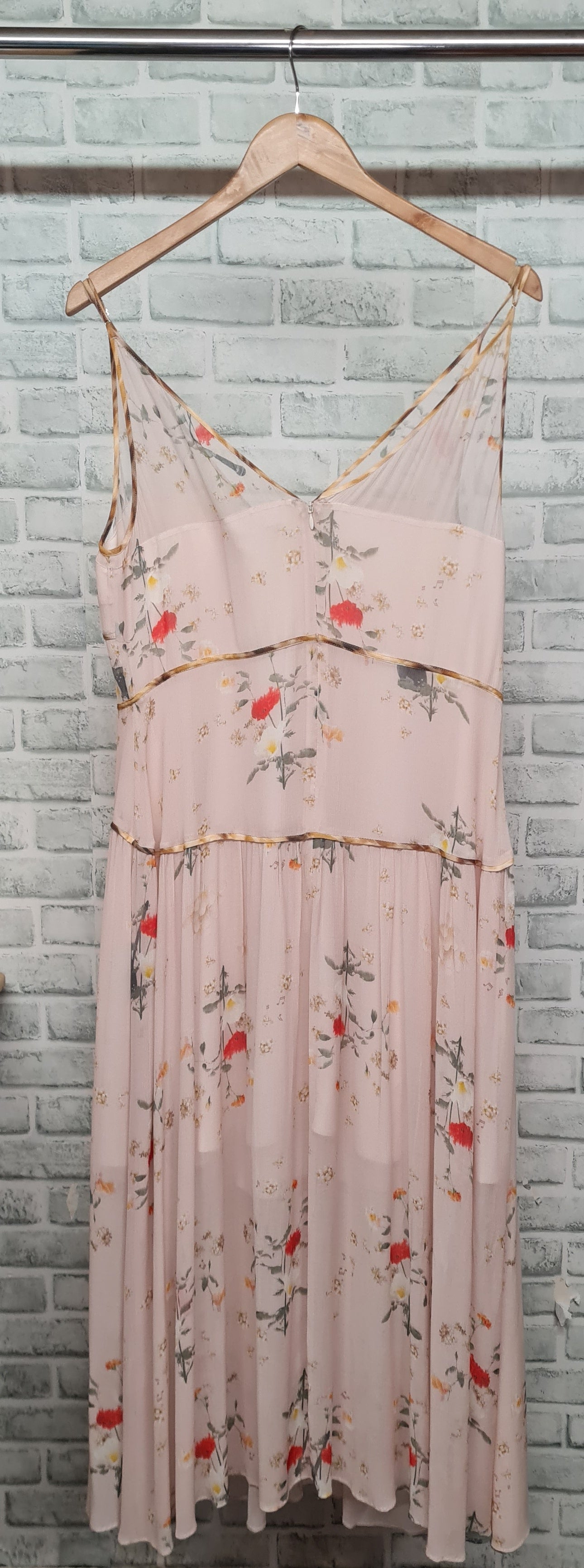 AllSaints Saffron Kora Floral Print Midi Dress Size 14 BNWT